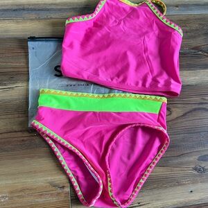 Kids Pink and Green Swim Set